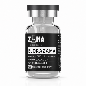 EloraZama eloralintide LY3841136 5mg lyophilized research peptide vial with Zama Biosciences label, research use only