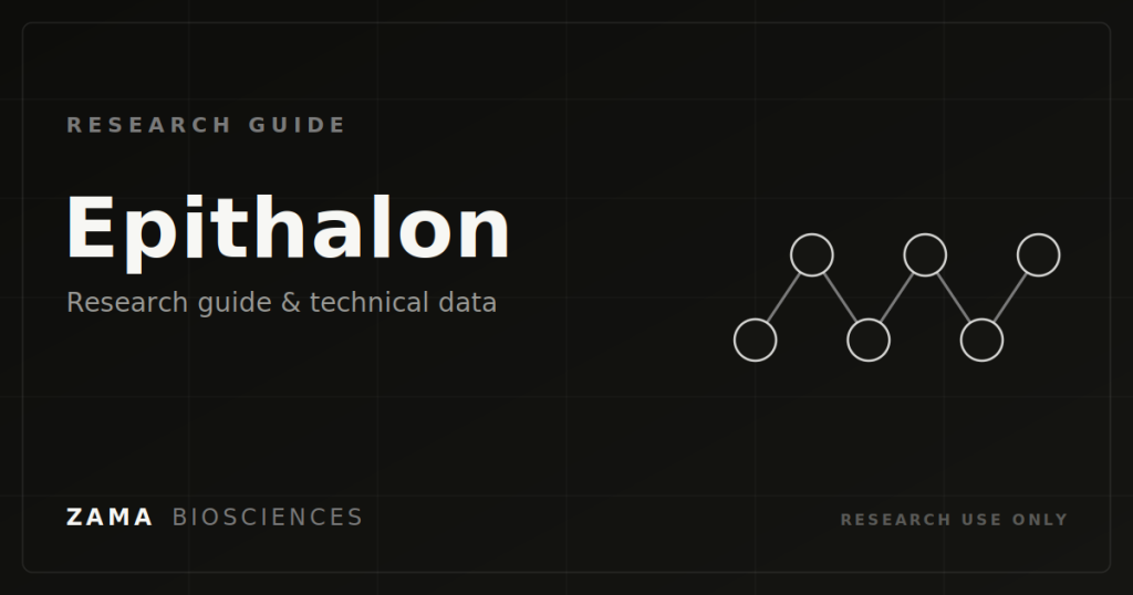 Epithalon research guide featured graphic, Zama Biosciences research library