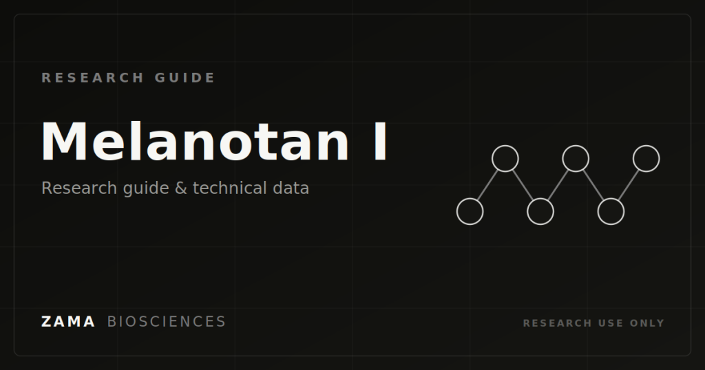 Melanotan I (Afamelanotide) research guide featured graphic, Zama Biosciences research library