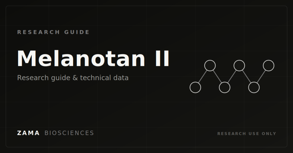 Melanotan II research guide featured graphic, Zama Biosciences research library