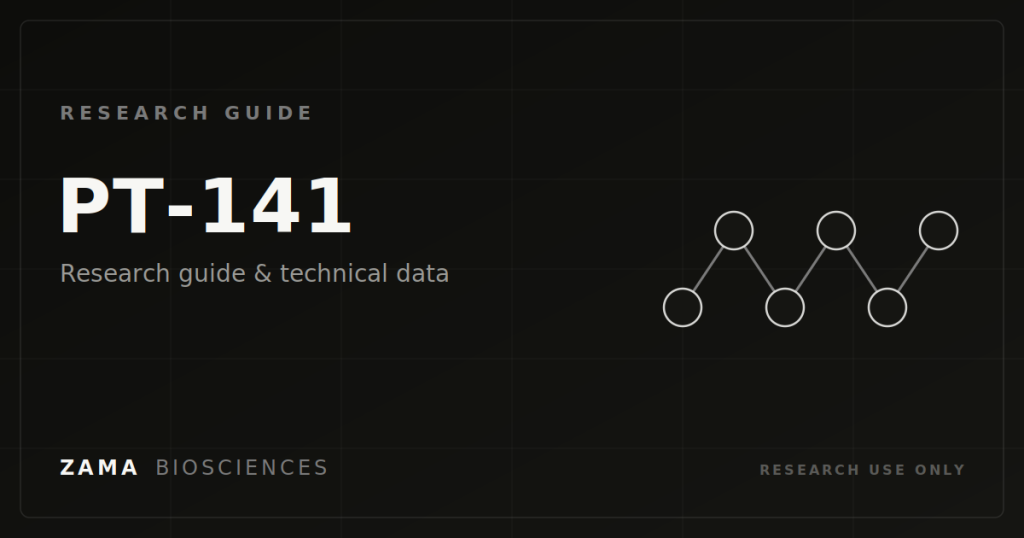 PT-141 (Bremelanotide) research guide featured graphic, Zama Biosciences research library
