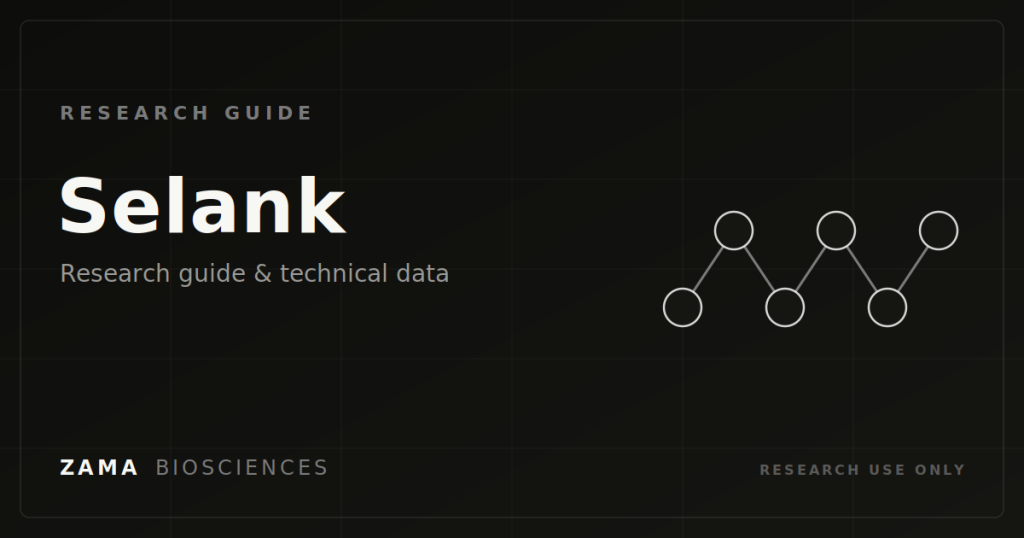 Selank research guide featured graphic, Zama Biosciences research library