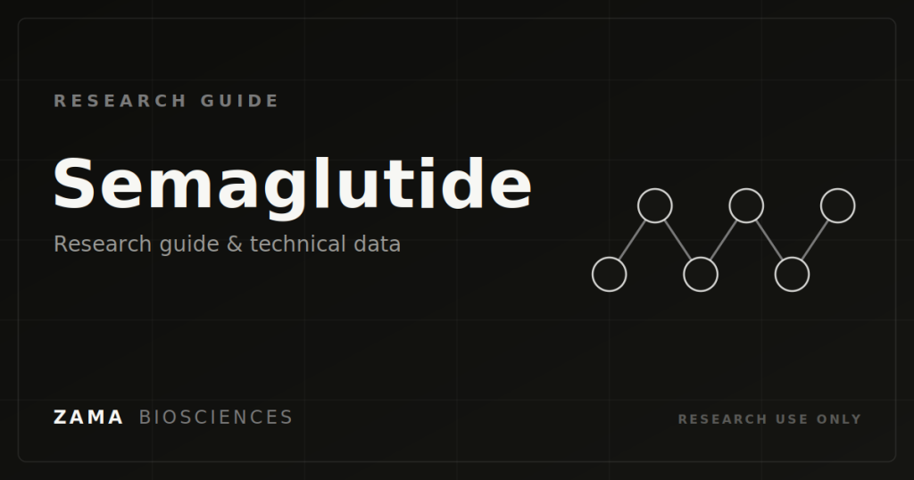 Semaglutide research guide featured graphic, Zama Biosciences research library